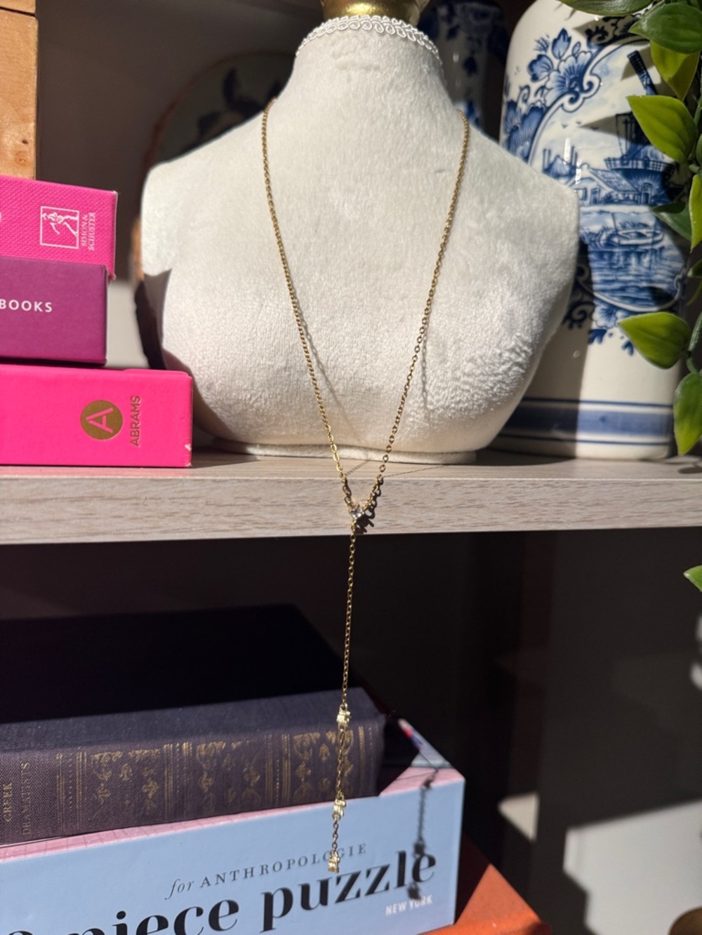 Lariat Gold Toned Necklace